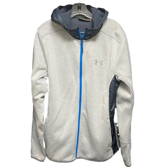 𝅺UNDER Armour- gray lined full zip jacket with hood - Picture 1 of 8